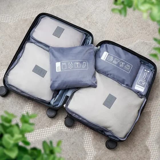 Kit Necessaire Organizador De Malas 6 Peças Poliester Qualis