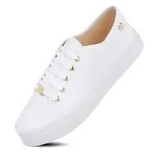 Tênis Feminino Ping Coração Branco Confort Casual Confortável Slip On