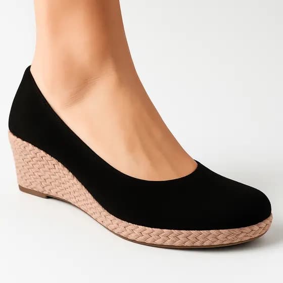 Sandália Sapato Feminino Espadrile Scarpin Confortável Casual Salto Anabela Macio Leve