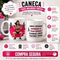 Caneca Fitness Gym Girl Academia Treino Musculação Presente Mulher Forte café pré-treino 325ml