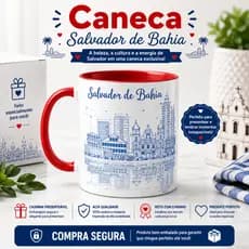 caneca Salvador presente Bahia souvenir Bahia café chá cultura nordestina axé turismo recordação