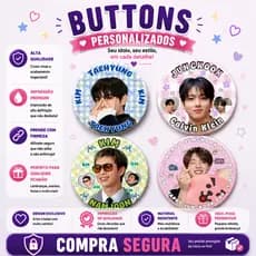 Kit 4 Bottons K-Pop BTS Yoasobi Broche Pin Escolar Mochila Bolsa Boton Button Presente Musica Coreia