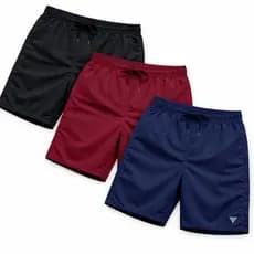 KIT 3 Short Tactel Grosso Masculino Mauricinho Adulto Surf Praia Piscina Secagem Rápida Academia Bermuda Verão