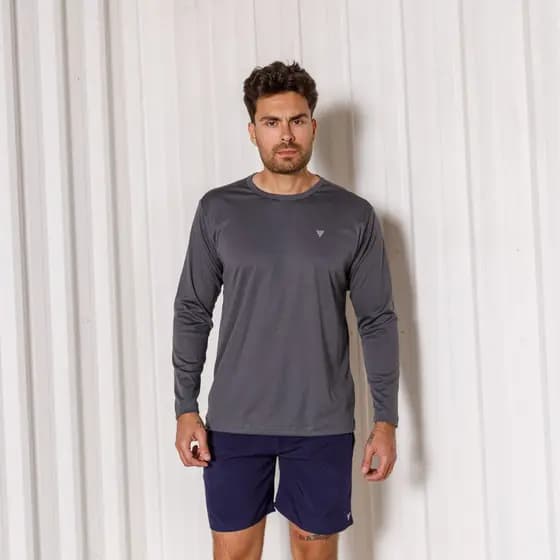 Camiseta Manga Longa Dry Fit Proteção Solar Esporte Fitness