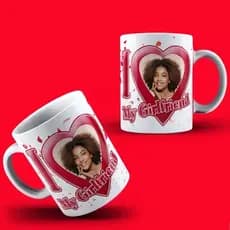 Caneca Xícara Personalizada I love My Girlfriend Dia dos Namorados Com Sua Foto - OFERTA RELAMPÂGO!