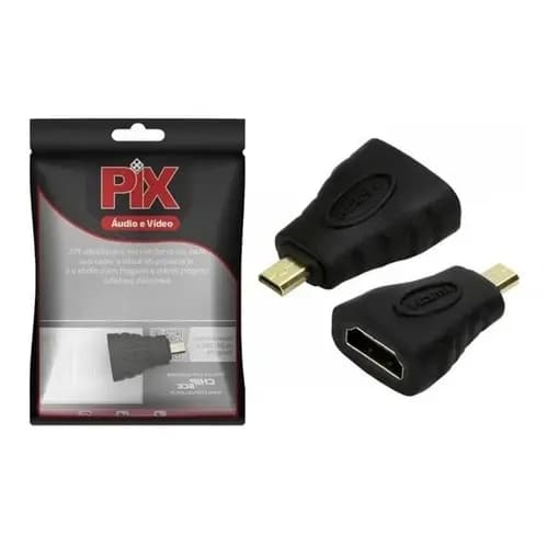 Adaptador Micro Hdmi Macho Para Hdmi Femea Gold Chipsce Pix