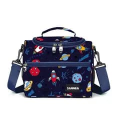 Bolsa Lancheira Impermeavel Termica Escolar Foguete Infantil Menino