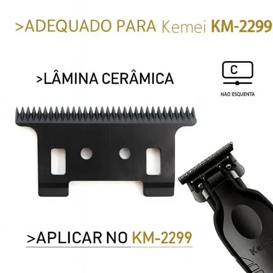 Lamina De Ceramica para máquina kemei 2299 acabamento, babyliss skeleton