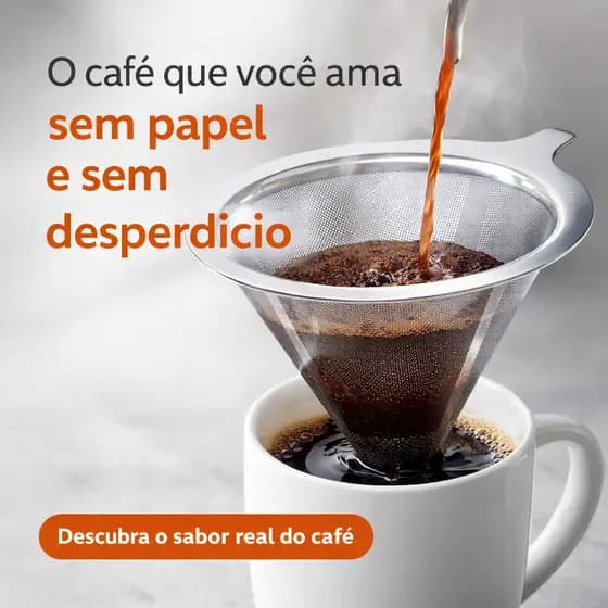 Filtro Coador Inox Reutilizável - 103 Premium | Sem uso de papel Papel | Café saudável e Sustentável