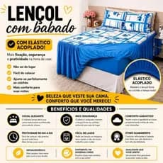 Kit Colcha Lençol com Babado Malha, 100% Algodão Casal 2,50x2,60 + 2 Fronhas – Conforto e Elegância