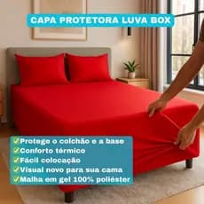 Kit Lençol Capa Luva Casal Cama  Box Malha Gel Casal com 2 Fronhas – Fresca, Macia e Durável