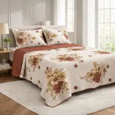 Kit Colcha Cobre Leito Estampado Premiun , Dupla Face, 3 peças, Matelasse  - (Casal ou Queen)