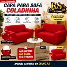 Kit Capa de Sofá 2 e 3 Lugares, Coladinha, Ligadinha Lisa Em Malha Gel Forro de Sofá 100% Poliéster