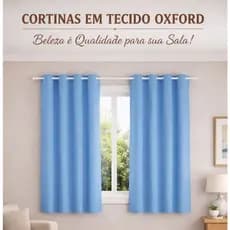 Cortina Oxford 2,80x1,50 Sala Quarto Escritório Cozinha Inibi a Claridade Semi Blackout Tecido