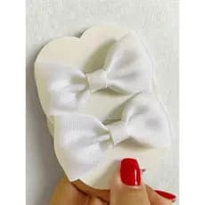 Parzinho de laço branco laço infantil branco laço branco