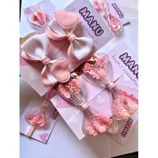 Kit Laço Infantil / Acessório Infantil Delicado / par de laço Rosa bebê / parzinho de laço