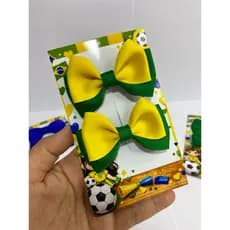 Parzinho de laço verde e amarelo , laço Brasil , Laço infantil