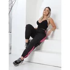 Calça Cargo Jogger PREMIUM VICTORIA FEMININA com FAIXAS LATERAIS REFLETIVAS TACTEL