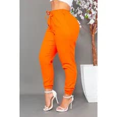 Calça Jogger Feminina Linho Com Bolso Cordão Tendência Moda Super Envio!!