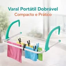 Varal Portátil Para Apartamento Secador De Roupas Prático e Retrátil Para Janela e Parede