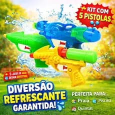 Kit 5 Arminha Pistola De Água Brinquedo Lança Água Piscina Infantil