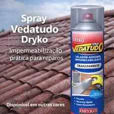 Vedatudo Spray Impermeabilizante 400ml Dryko Emborrachado Reparos Vazamentos Preto Branco Incolor Cinza Marrom