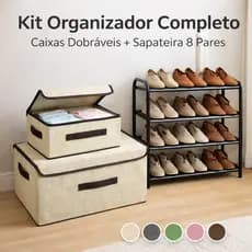 2 Caixas Organizadoras TNT Organização Casa Roupas Objetos e Sapateira 4 Andares Vertical