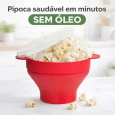 Pipoqueira Grande Para Micro-ondas Sem Óleo Balde Pipoca Silicone Redonda Com Tampa Livre BPA