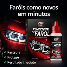 Renovador De Farol Novo De Novo Limpa Tira Amarelado Fosco