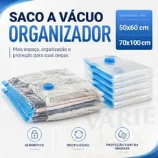 Kit 5 Saco A Vácuo 50x60 Ou 70x100 Organização Para Roupas Viagem