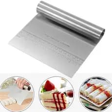 Espatula Tubular Cortador Raspador Alisador Massa Multiuso Cozinha Inox Regua Para Alimentos Legumes