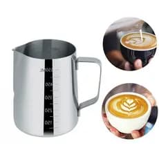Cremeira Espumadora de Leite Pitcher Barista Jarra Leiteira Inox 350ml Latte Art Cafeteria Café