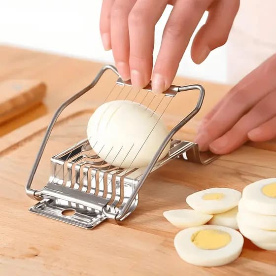 Cortador De Ovos Cozidos Fatiador De Ovo Cozido Inox Cozinha Portátil Alimentos Fruta Morango Banana