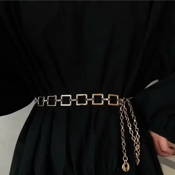 Cinto de corrente oco corrente de cintura simples e versátil moda feminina tendência importadaLYY6-1