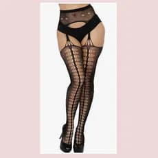 Meia Calça Cinta Liga Preta branca Vermelha com Cinta Liga  – Meia Feminina detalhes  Moda Sensual