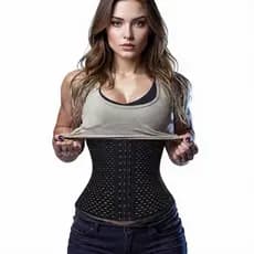 Cinta Modeladora Abdominal Afina Cintura Queima de Gordura com 6 fechos (6 regulagens) na frente