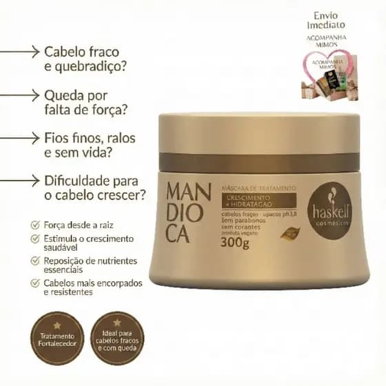 MASCARA DE TRATAMENTO MANDIOCA HASKELL - 300G