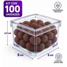 Kit 100 Caixinhas 5x5 Acrílicas Transparente Cristal Para Festa Personalizar Lembrancinhas