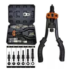 Alicate Rebitador Rosca com Maleta e Ponteiras M3 a M10 Porca Rebite Manual Profissional