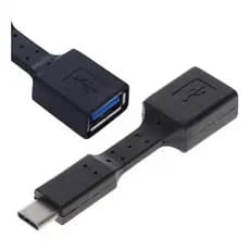 Cabo Adaptador USB Tipo C para USB 3.0 Fêmea OTG 5 cm Alta Velocidade compatível com Celular PC não serve para Iphone