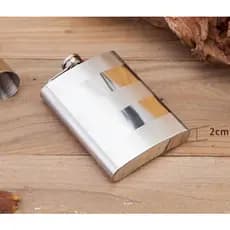 Kit Cantil Porta Bebidas 9 oz Inox C/ Funil, Copo, Talheres