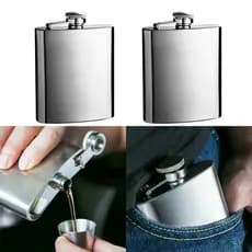 Cantil de bolso em aço inox 9 oz Porta Bebidas Whisky Vodka Rum  270ml