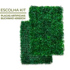 Kit 5 Unidades Placas 40x60 Buchinhos Grama Artificial Jardim Vertical Parede Verde Muro inglês