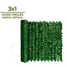 Muro Inglês Jardim Vertical Artificial 3x1 Painel Decoração Artificial