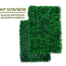 Kit Placas 40x60 Buchinhos Grama Artificial Jardim Vertical Parede Verde Muro inglês