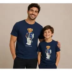 Camiseta INFANTIL Menino ADULTO MASCULINA  Urso Polo Bear Futebol Americano Tendência Lançamento 2026
