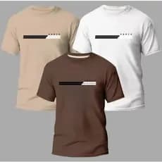 Kit 3 Camisetas Masculinas Paris Camisa 100% Algodão Premium Conforto Moda Casual Street