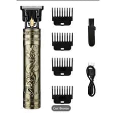 Maquina De Barbear Cabelo Barba Marca Kamufla Dragão Metal Profissional Recarregável Potente Silenciosa