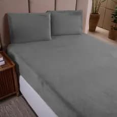 Jogo de Cama Lençol Plush Com Elástico Toque Aveludado Cama Solteiro Casal Queen King