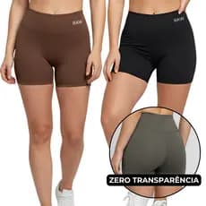 Short De Academia Feminino Cintura Alta Zero transparência Blackout